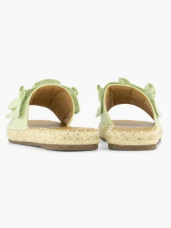 Graceland Slippers-Lichtgroene Slipper Roesjes