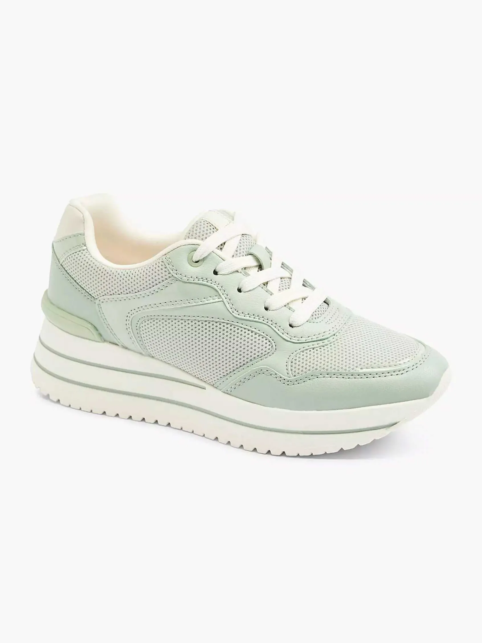 Graceland Sneakers-Lichtgroene Sneaker Platform
