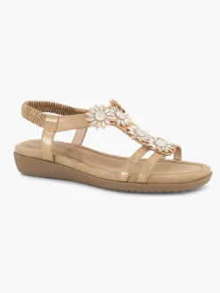 Easy Street Comfort Schoenen-Rosegouden Comfort Sandaal Steentjes