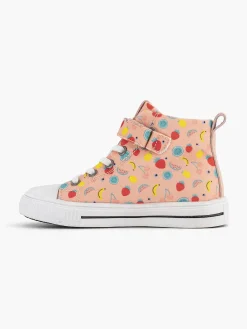Graceland Jongensschoenen-Roze Hoge Canvas Sneaker Fruit
