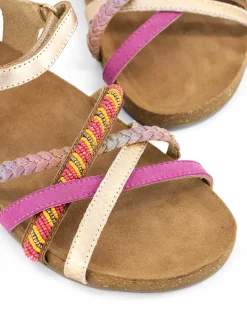 Limelight girl Jongensschoenen-Roze Leren Sandaal Kralen