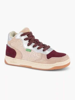 Kickers Babyschoenen-Roze Leren Sneaker