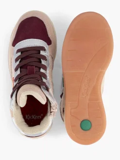 Kickers Babyschoenen-Roze Leren Sneaker