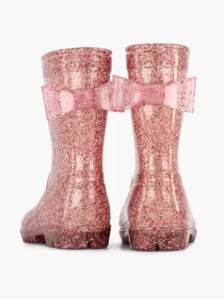 Landrover Jongensschoenen-Roze Regenlaars Glitter Strik