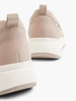 Medicus Comfort Schoenen-Taupe Leren Comfort Instapper
