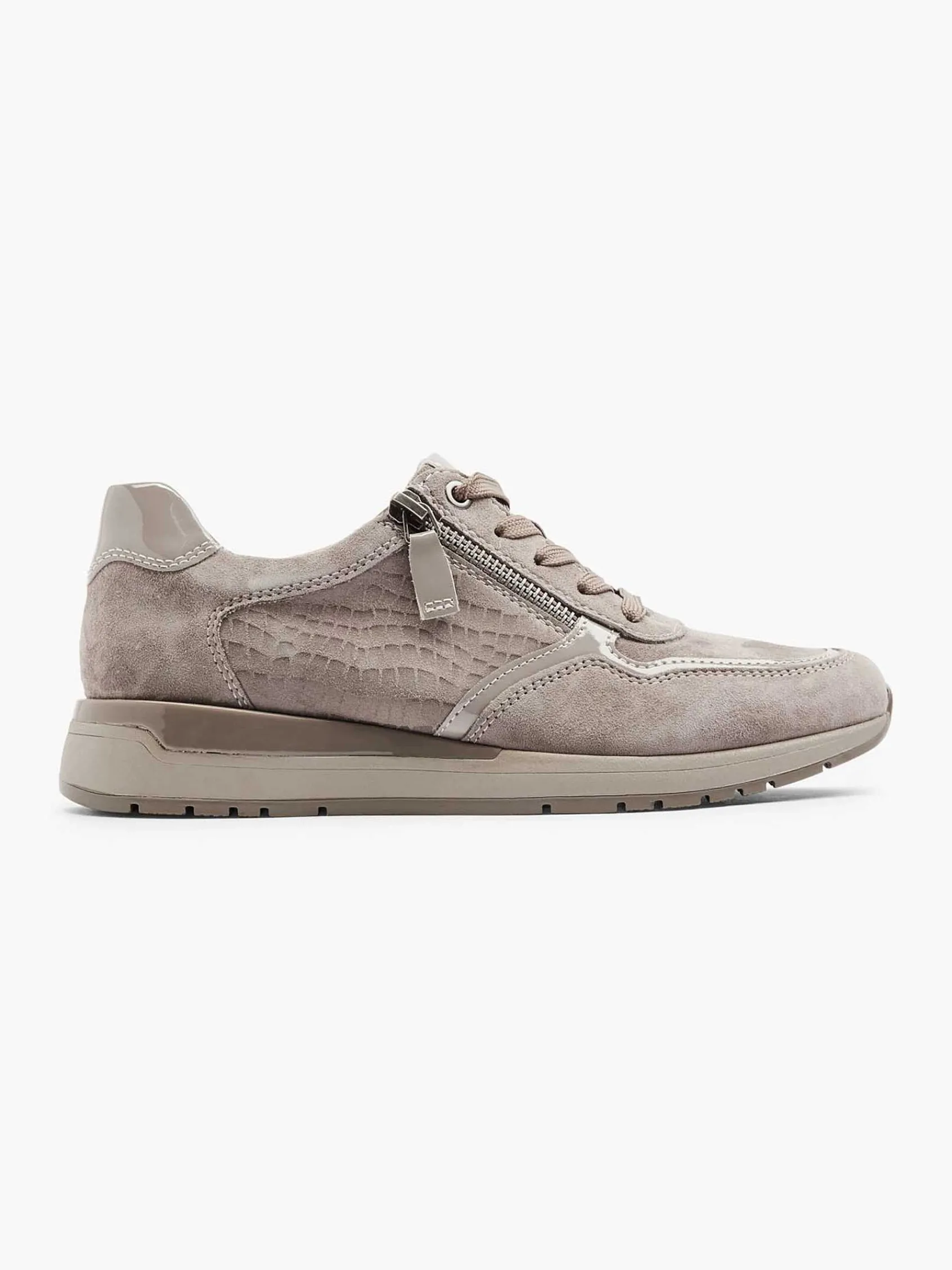 Medicus Comfort Schoenen-Taupe Leren Comfort Sneaker