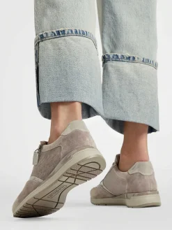Medicus Comfort Schoenen-Taupe Leren Comfort Sneaker