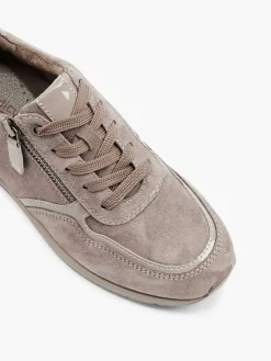 Medicus Comfort Schoenen-Taupe Leren Comfort Sneaker