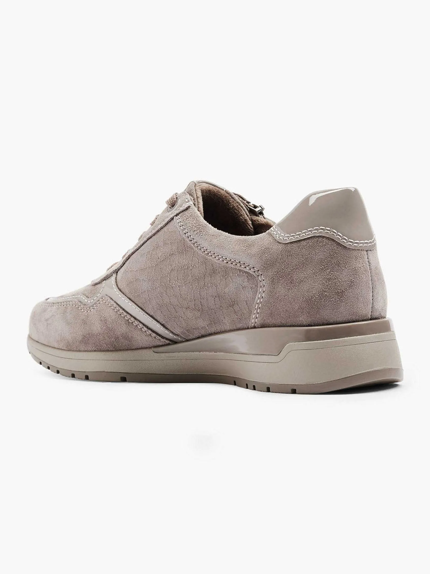 Medicus Comfort Schoenen-Taupe Leren Comfort Sneaker