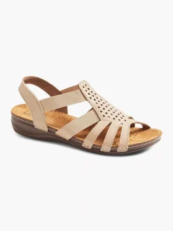 Easy Street Comfort Schoenen-Taupe Leren Sandaal