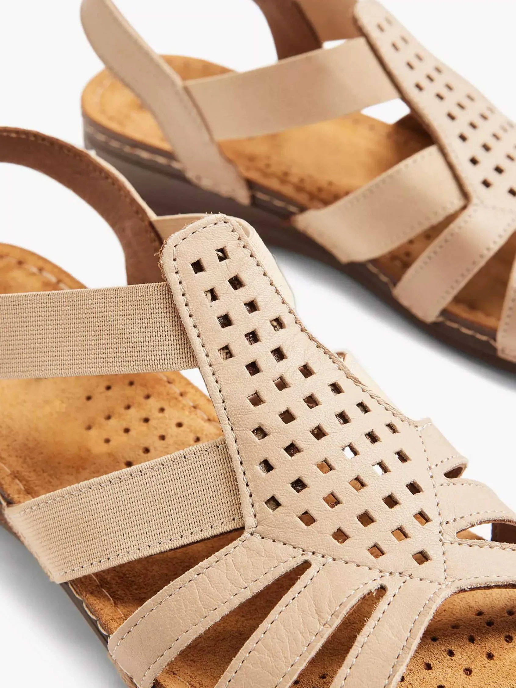 Easy Street Comfort Schoenen-Taupe Leren Sandaal