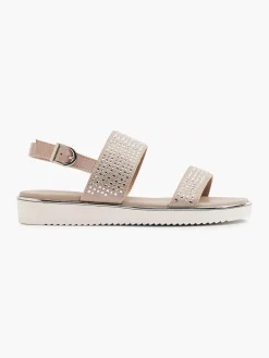 Graceland Sandalen-Taupe Sandaal Sierketting