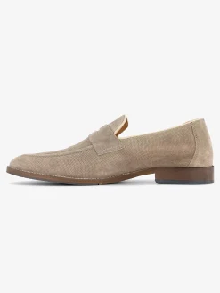 AM SHOE Instappers-Taupe Suede Instapper