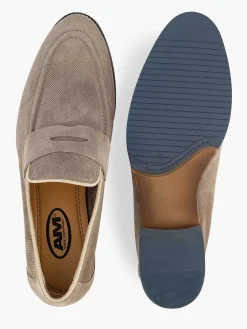 AM SHOE Instappers-Taupe Suede Instapper