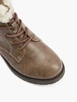 Easy Street Enkellaarzen & Boots-Taupe Veterboot