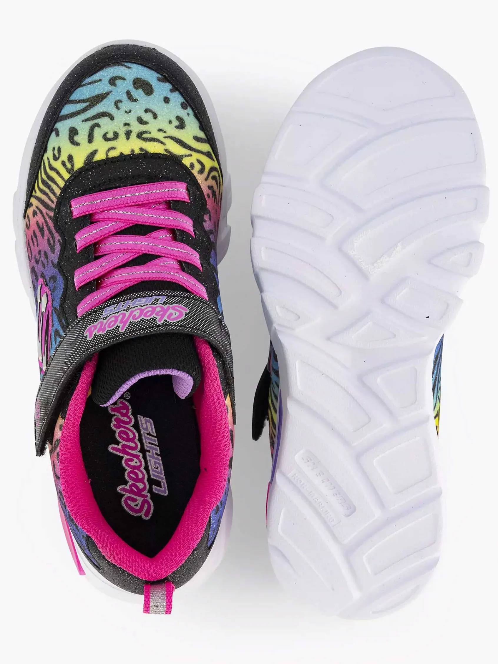 Skechers Jongensschoenen-Veelkleurige Sneaker Lichtjes