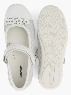 Graceland Babyschoenen-Witte Ballerina Bloemen