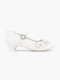 Cupcake Couture Jongensschoenen-Witte Ballerina Bloemetjes