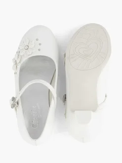 Cupcake Couture Jongensschoenen-Witte Ballerina Bloemetjes