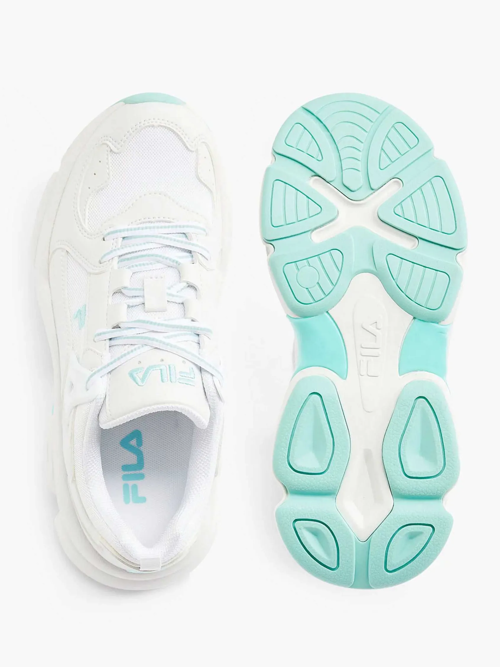 FILA Sneakers-Witte Chunky Sneaker Turqoise Zool
