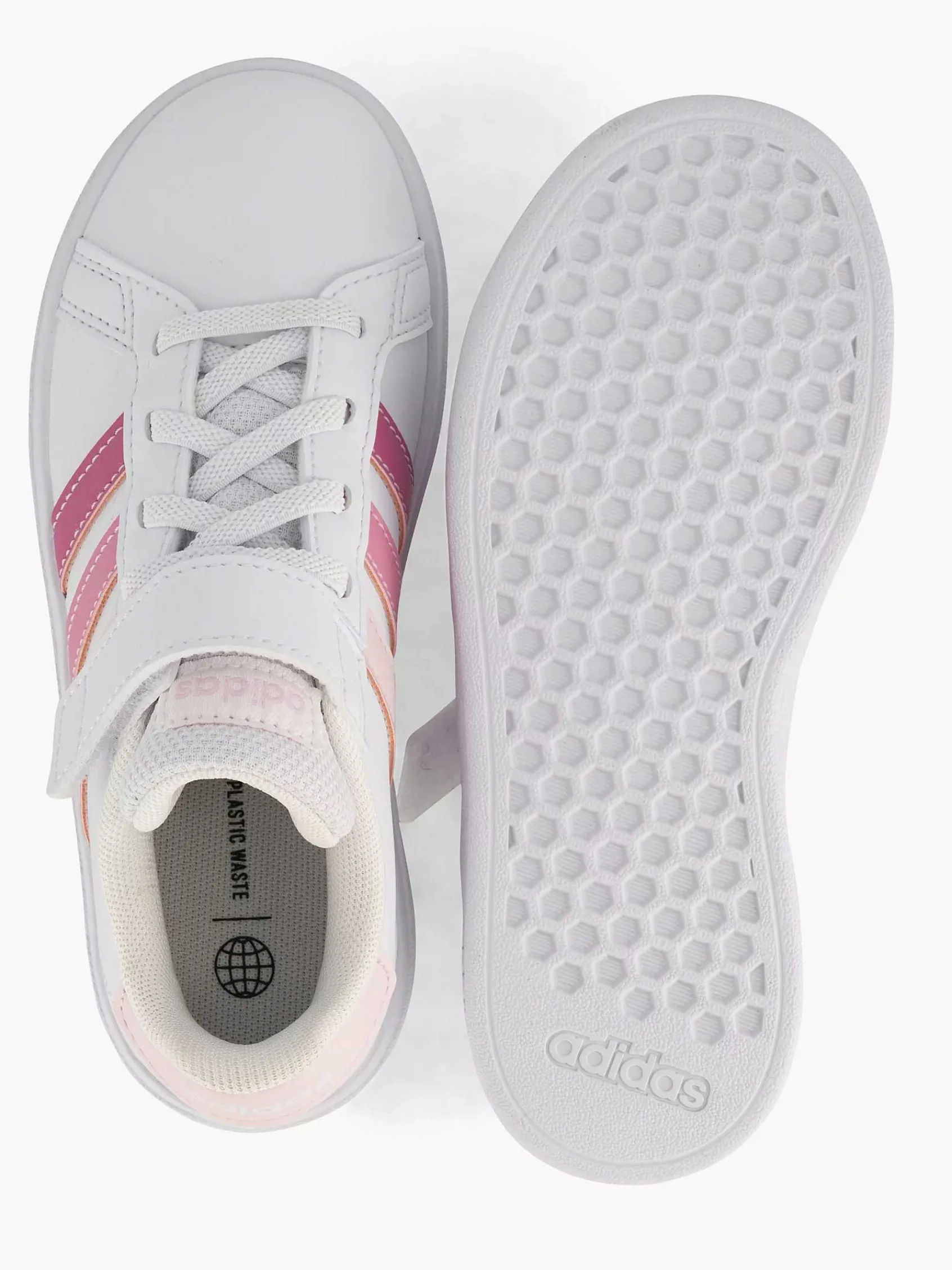 adidas Jongensschoenen-Witte Grand Court 2.0 El K