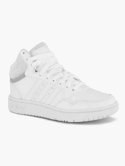 adidas Jongensschoenen-Witte Hoops Mid 3.0 K