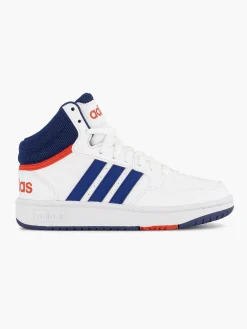 adidas Jongensschoenen-Witte Hoops Mid 3.0 K