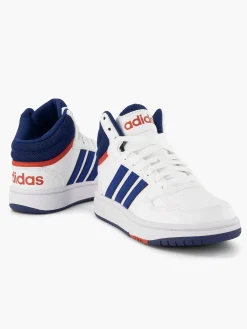 adidas Jongensschoenen-Witte Hoops Mid 3.0 K