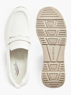 Medicus Comfort Schoenen-Witte Leren Comfort Instapper