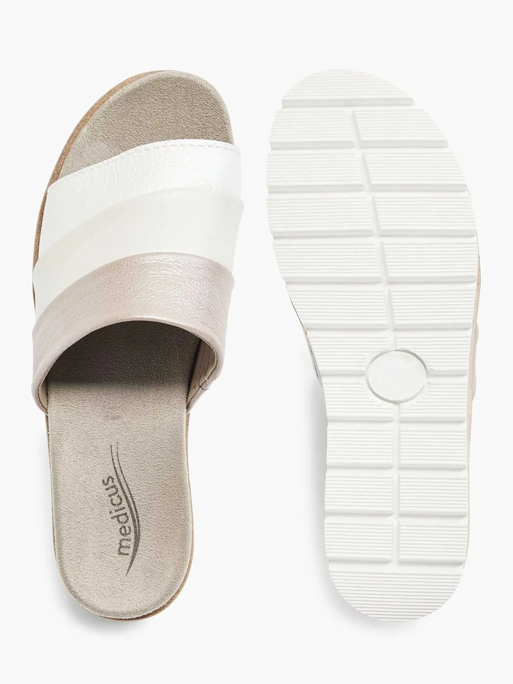 Medicus Slippers-Witte Leren Comfort Slipper