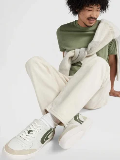 Oxmox Sneakers-Witte Leren Retro Sneaker