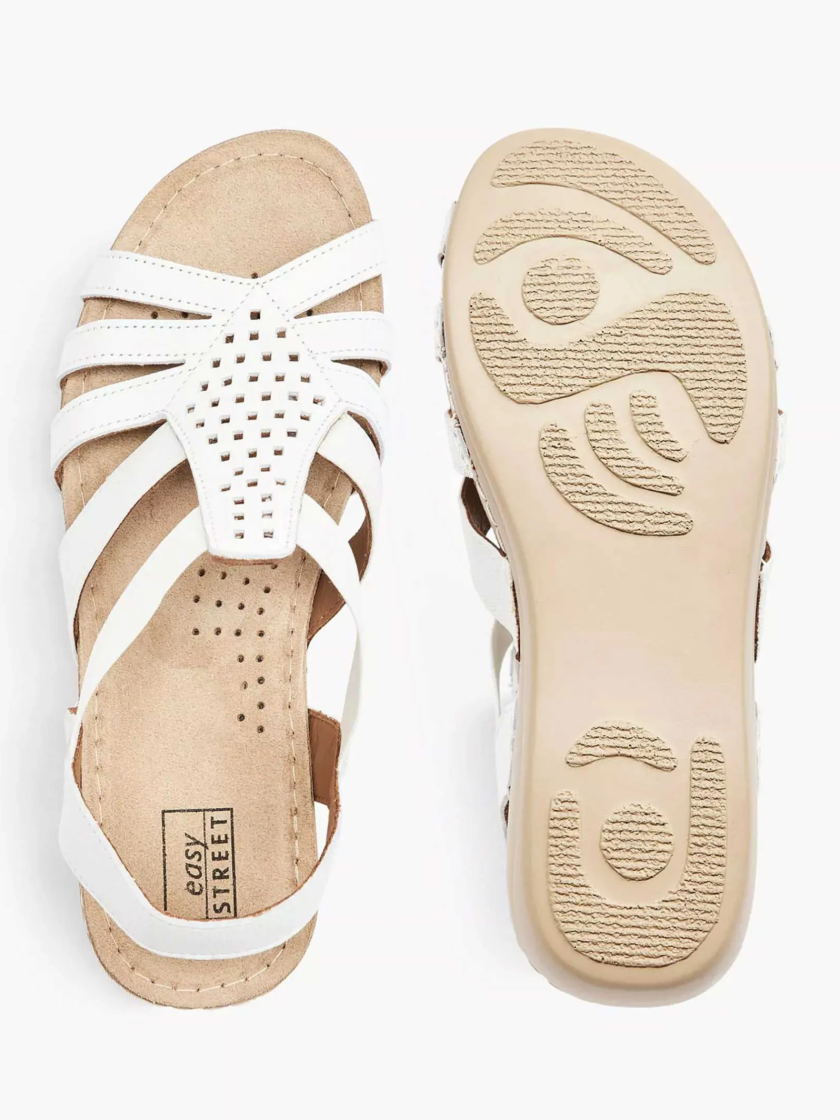 Easy Street Comfort Schoenen-Witte Leren Sandaal