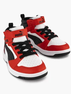 Puma Jongensschoenen-Witte Rebound V6 Mid Ac+ Ps