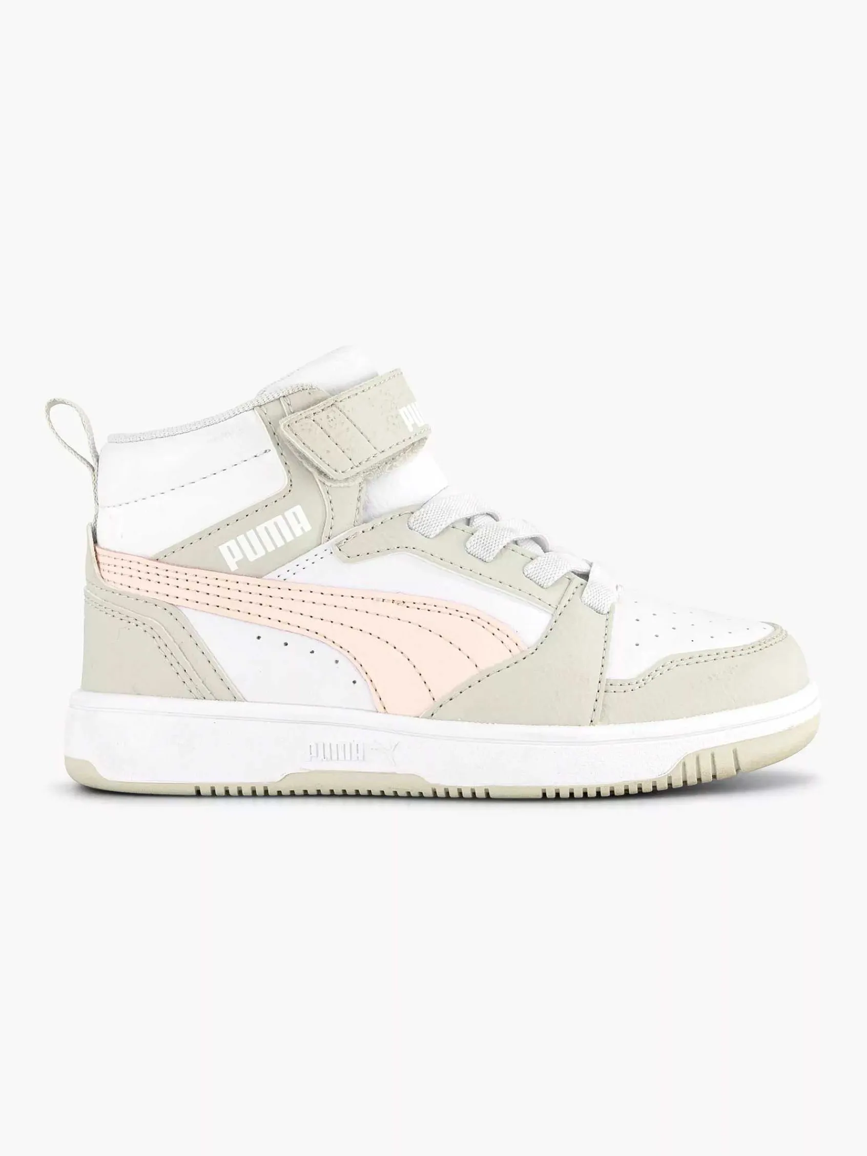 Puma Jongensschoenen-Witte Rebound V6 Mid Ac+ Ps