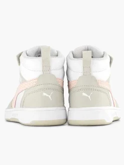Puma Jongensschoenen-Witte Rebound V6 Mid Ac+ Ps