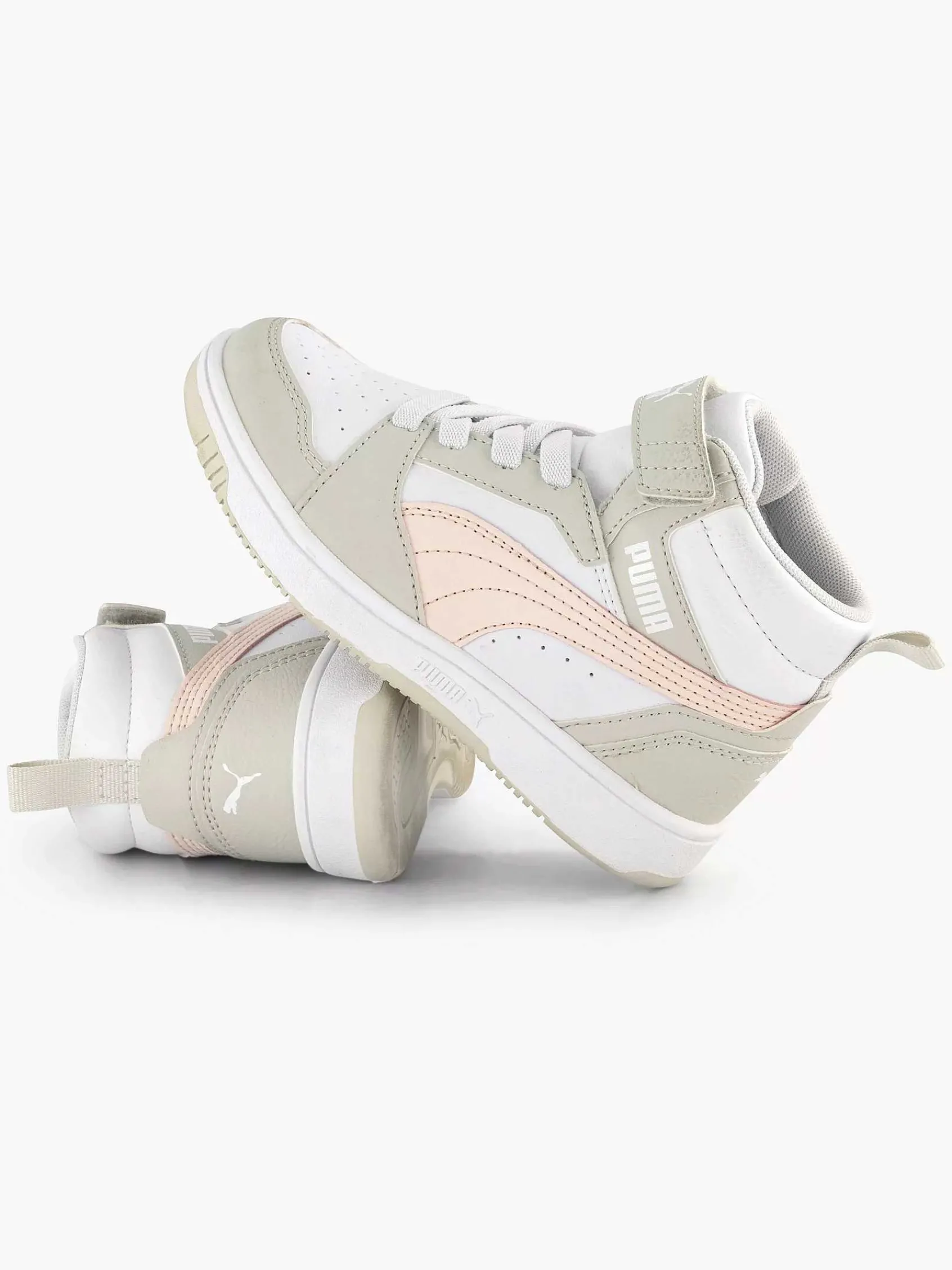 Puma Jongensschoenen-Witte Rebound V6 Mid Ac+ Ps