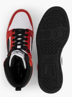 Puma Jongensschoenen-Witte Rebound V6 Mid Jr