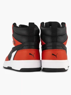 Puma Jongensschoenen-Witte Rebound V6 Mid Jr