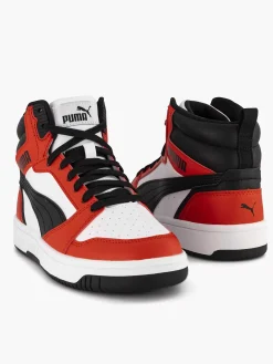Puma Jongensschoenen-Witte Rebound V6 Mid Jr