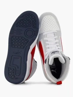 Puma Jongensschoenen-Witte Rebound V6 Mid Jr