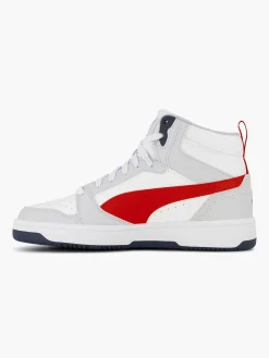 Puma Jongensschoenen-Witte Rebound V6 Mid Jr