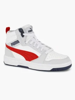 Puma Jongensschoenen-Witte Rebound V6 Mid Jr