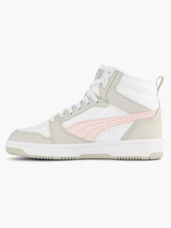 Puma Sneakers-Witte Rebound V6 Mid Jr
