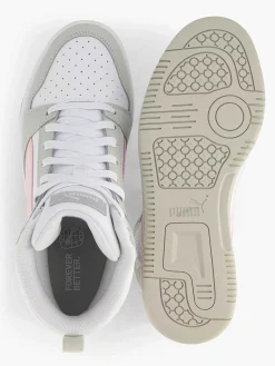 Puma Sneakers-Witte Rebound V6 Mid Jr