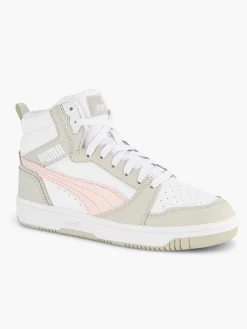 Puma Sneakers-Witte Rebound V6 Mid Jr