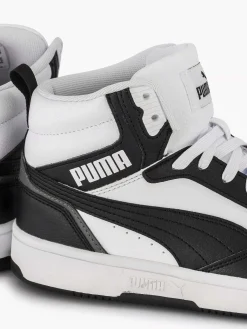 Puma Babyschoenen-Witte Rebound V6 Mid Jr