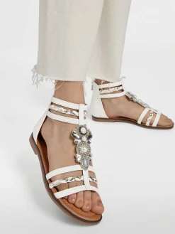 Graceland Sandalen-Witte Sandaal Steentjes