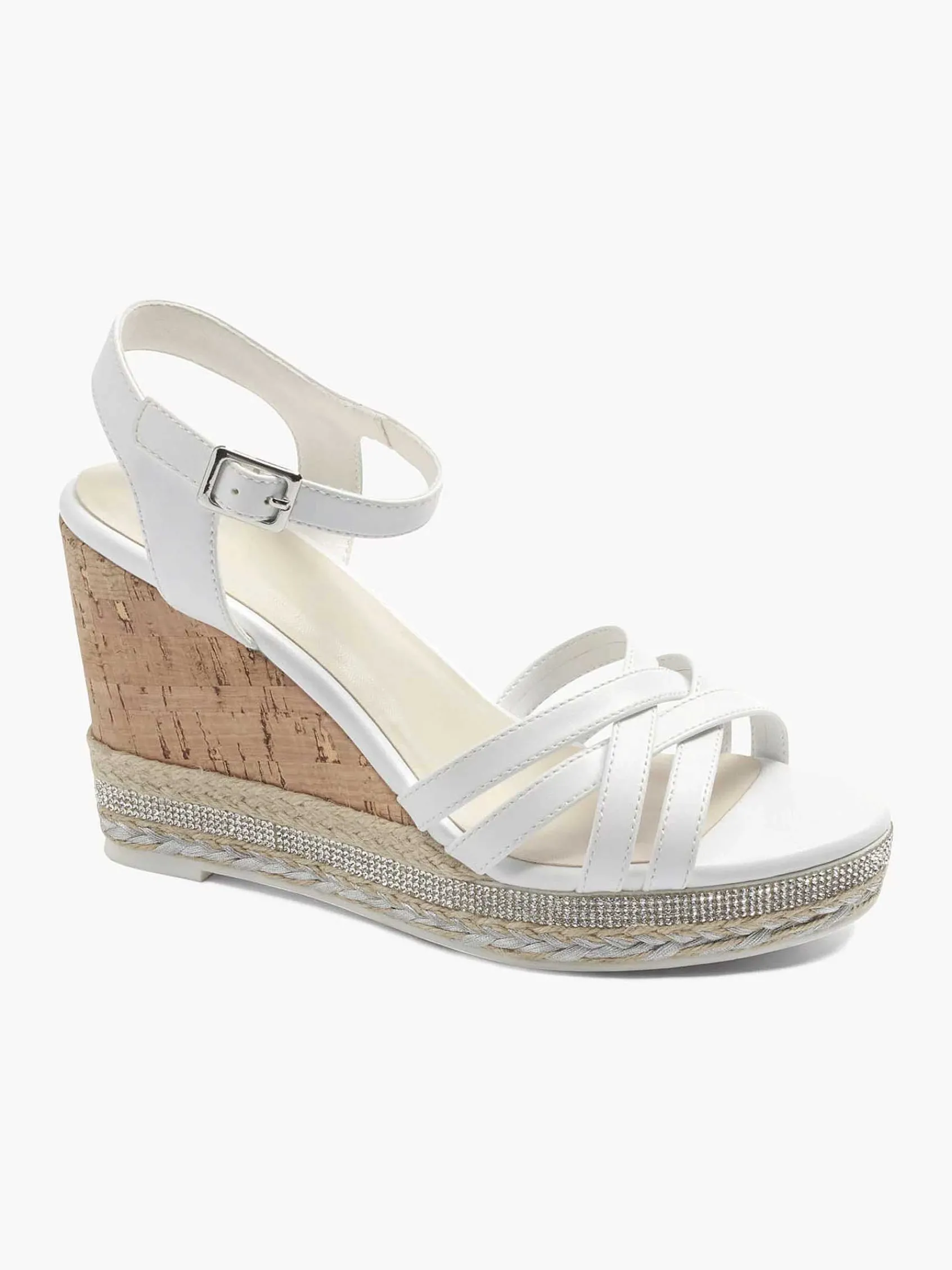 Graceland Sandalen-Witte Sandalette Sleehak