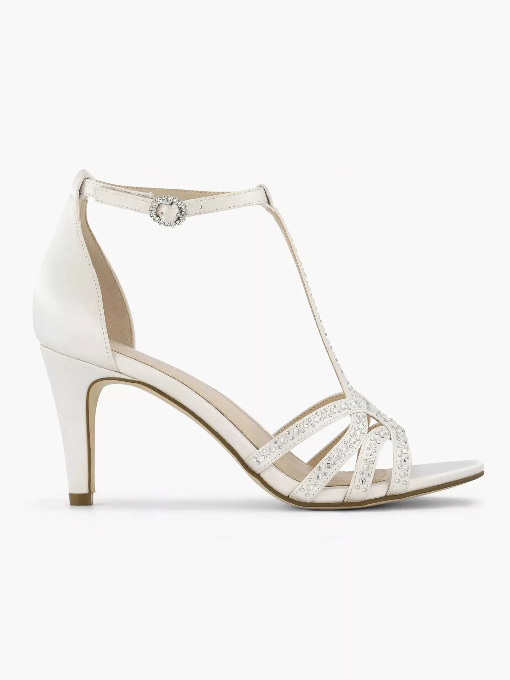Graceland Hoge Hakken-Witte Sandalette Steentjes