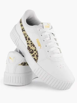Puma Jongensschoenen-Witte Sneaker Carina 2.0 Animal Update Jr